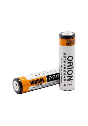 Orion 18650 Li-Ion 2200 mAh 3.7 V Başlı Şarj Edilebilir Pil