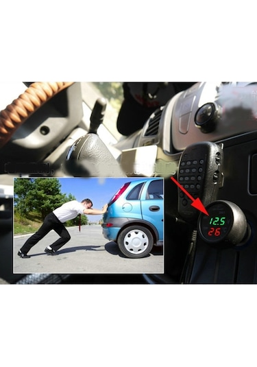 Sones 3'ü 1 Arada Universal Araç Dijital Gerilim Ölçer Sıcaklık Ölçer Usb Şarj Cihazı, Dc12-24v