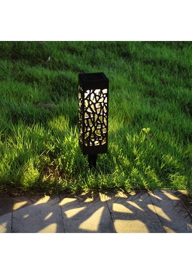 Ximistore9 Güneş Enerjili Bahçe Işığı, Ip65 Su Geçirmez, Işık Algılama, Yıldız Desenli Gölgeler, Islak Işık, Tekli Paket Sıcak Beyaz