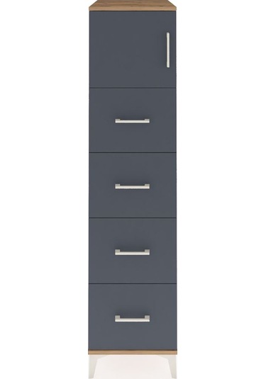 Kronos Dolap Tek Raflı 4 Çekmeceli Tek Kapaklı 44x59x182 Çam-... Çam