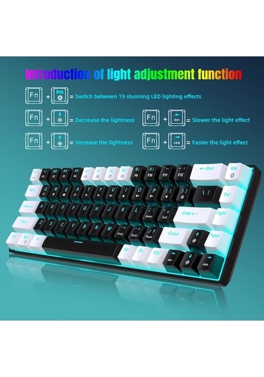 Fastbuy Hxsj Buz Mavisi Işıklı 68 Tuşlu Usb-c Mekanik Klavye