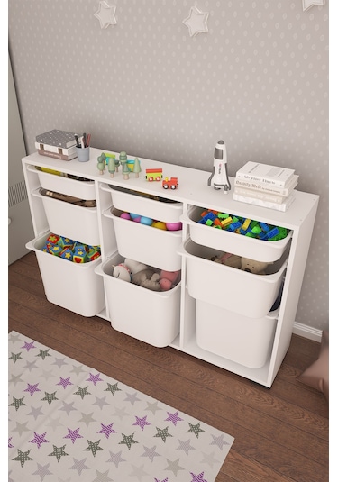 Bofi Ultra 3+3+3 Sepetli Çok Amaçlı Mutfak Kiler Dolabı Beyaz