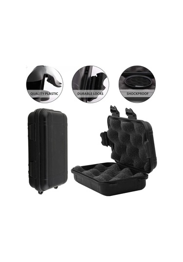 Siyah 1 Adet Açık Plastik Kutu Su Geçirmez Hava Geçirmez Hayatta Kalma Çantası Konteyner Kamp Açık Seyahat Saklama Kutusu Siyah