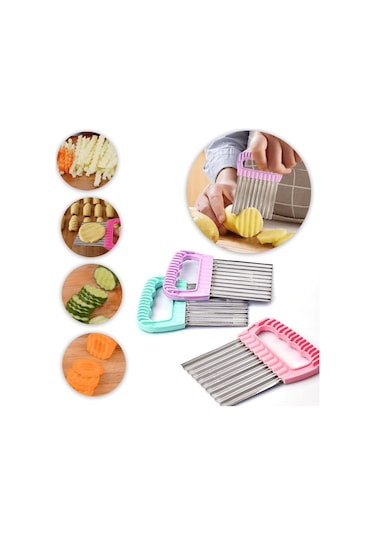 Chopper Şekilli Patates Cip Sebze ve Meyve Dilimleyici 1 Adet Çok Renkli