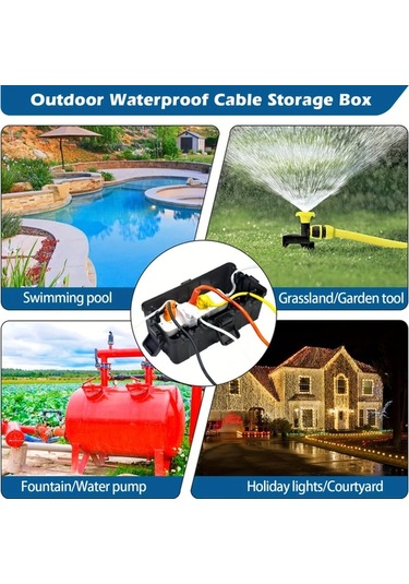 Willowhaven Siyah Orta Boy Elektrik Kutusu 10.6x5.7x5in 6 Girişli Kablo Koruması