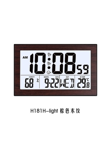 Artfulabode Yüksek Yatak Sıcaklık Saati Oturma Odası Lcd Ekran Dijital Antik Ahşap Duvar Saati Renkli