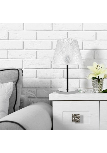 Sarah Abajur Krom Ayak / Beyaz File Şapka Diğer