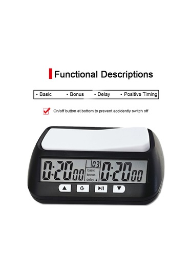 Vkemall 3'ü 1 Arada Çok Amaçlı Taşınabilir Profesyonel Satranç Saati Dijital Satranç Zam