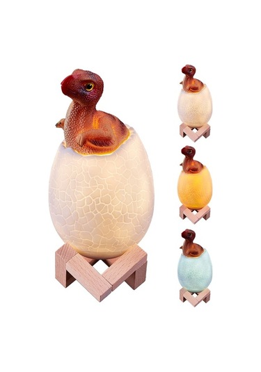Moly Oviraptor Şekilli 16 Renkli Led 3d Gece Lambası, Uzaktan Kumandalı Akıllı Ev Dekorasyon Aydınlatması, Usb Şarjlı Pvc Materyal Diğer