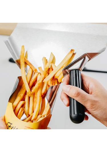 Hangfox Stainless Steel French Fries Shovel: Açık Ağızlı, Anti-skayak Kollu, Taze Yiyecekler İçin Dayanıklı Ve Temizlenmesi Kolay Ticari Kullanim