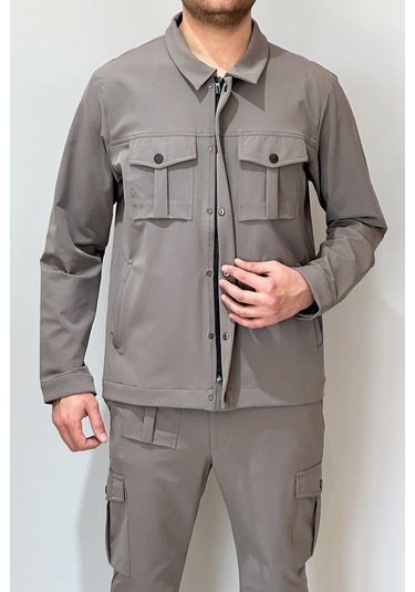 Erkek Modern Fermuarlı Üst 24720 Vizon Vizon