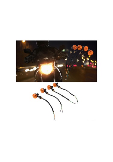 Xiyyadms 12v Motosiklet Sinyal Lambaları - Sarı Işık, 4 Adet, Dayanıklı Abs, Hızlı Tepki, Kolay Kurulum