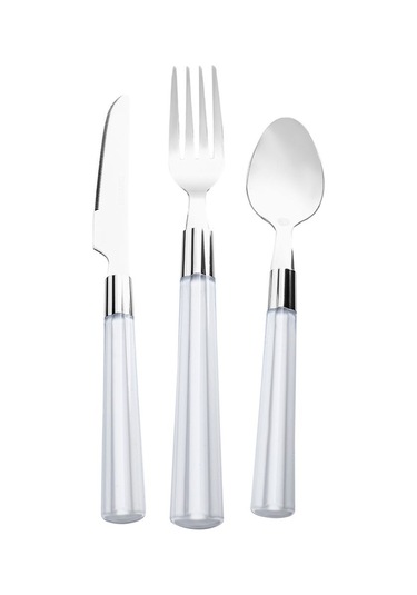 Karaca  Fluca Beyaz 6 Kişilik 18 Parça Çatal Kaşık Bıçak Takımı