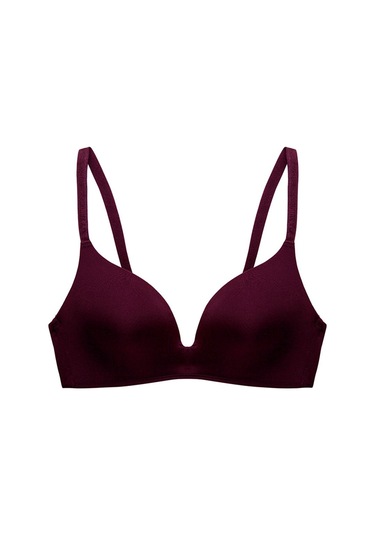 Bordo Fallsweet Hiçbir Tel Dikişsiz Sutyen Ab Fincan Push Up Sütyen Kadınlar İçin Rahat İç Giyim Bordo