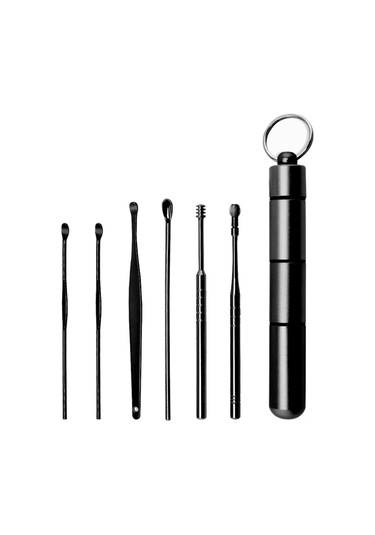 Yifomall 6 Parçalık Paslanmaz Çelik Kulak Temizleme Seti, Spiral Kaşık Ve Kulak Kiri Çıkarma Aleti, Çeşitli Renkler