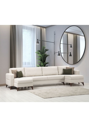 Kristal Dinlenme+3+dinlenme Köşe Takımı Bej