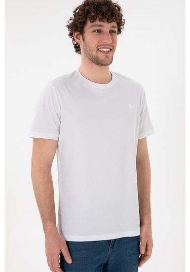 U.S. Polo Assn. Erkek Regular Fit Bisiklet Yaka Beyaz Basic Tişört 50305924-VR013 U.S. Polo Assn. Erkek Regular Fit Bisiklet Yaka Beyaz Basic Tişört 50305924-VR013