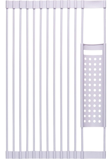 Sones 52 X 33cm Beyaz Gri Mutfak Silikon Drenaj Rafı Lavabo Drenaj Rafı Diğer