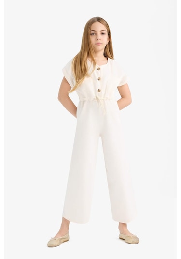 DeFacto Kız Çocuk Gabardin Kısa Kollu Tulum D9308A825SMER233