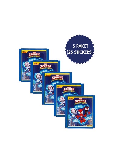 Toyika Panini Lisanslı Spidey Koleksiyon 5 Paket 25 Stickers Çıkartma