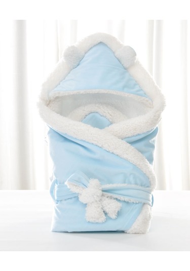 Süper Yumuşak Yenidoğan Uyku Tulumu Lambswool Battaniye Düz Renk Bebek Kundak Battaniyesi Açık Mavi
