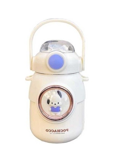 Yingfu Çocuk Taşınabilir Yüksek Görünümlü Sevimli Paslanmaz Çelik Su Bardağı O6tjuk Beyaz Beyaz