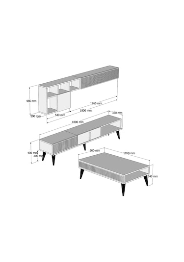 Variant Milan Tv Ünitesi Ve Orta Sehpa Takımı