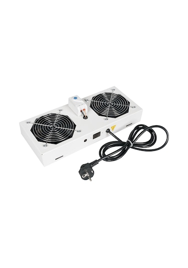 Lande 2 Li Fan Modülü Termostatlı, Switchli Anahtarlı Duvar Tipi Açık Gri Ral 7035