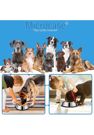 Microcase Kedi Köpek Metal Mama ve Su Kabı AL3118 22 CM 2 x 500 ML