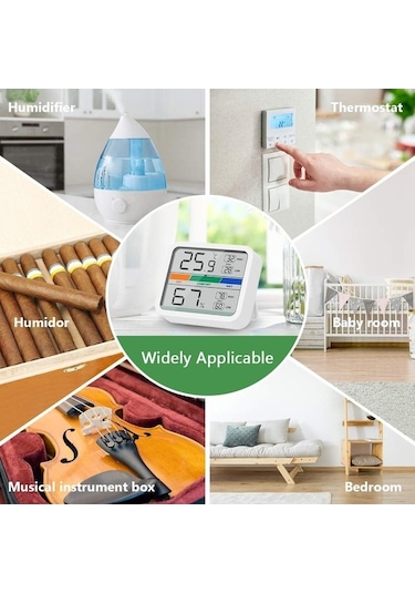 Novahub Çin Xiaomi Youpin Lcd Dijital Termometre 2 Higrometre Mıknatıslı İç Mekan Termo-higrometre, Oda İklim Kontrolü İçin Min/max Kayıtları
