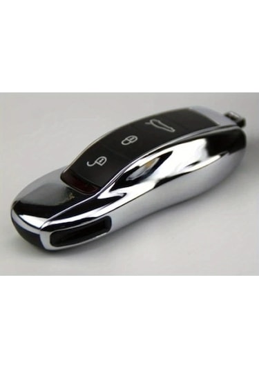 Userfriendly11 Porsche Cayenne Panamera Macan 911 Premium Gümüş Krom 2 Adet Anahtarlık Kılıfı Abs Reçine