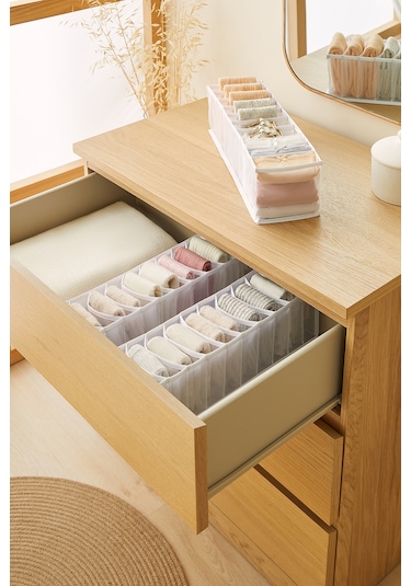 Ocean Home Textile 3'lü 10 Bölmeli Beyaz Renk File Çekmece İçi Düzenleyici Set