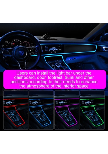 Shineyee Araç Işık Atmosferi Led Bandı 5m Usb Doğrudan Tak 5v 8 Renk Seçeneği Kurulumu Gerektirmez