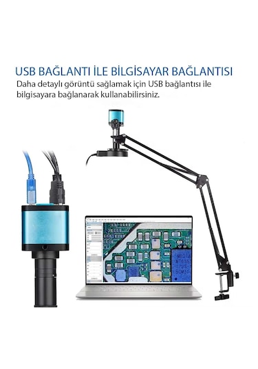 Monozone 150x Lens Endüstriyel Mikroskop Katlanabilir Tutucu