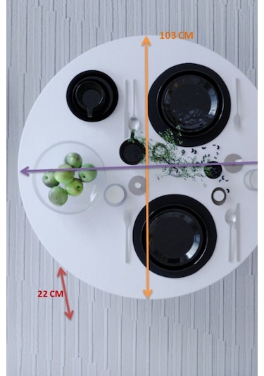 Erguvan Yuvarlak Katlanabilir Yer Sofrası