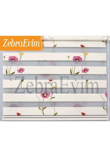 Zebraevim Gelincik Desen Zebra Stor Perde