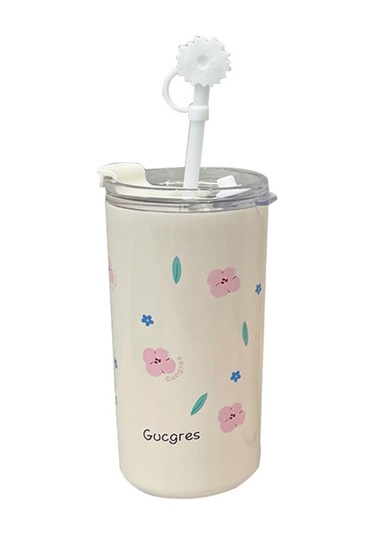 Yifomall 304 Ve 316 Çelik İçtenlikli, 6-12 Saat Isı/sıcaklık Saklama, İki Yollu Þef Ve Þipborulu, Outdoor Uygun, Þeffaf Tasarýmlý, Kolay Temizlenir Bej Termos Bardak Diğer