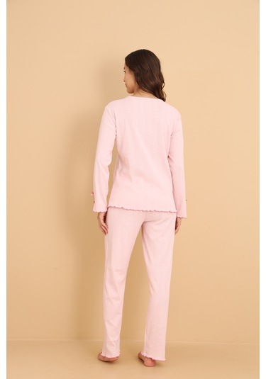 Mirano 8604 Pointel Kumaş Mevsimlik Günlük Kadın Pijama Takımı Pembe
