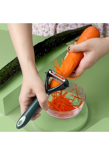 Wezone Mutfak Çelik Soğan Soyucu - Meyve Sebze Kabuk Soyma Aleti, Balık Yumuşaklığı Kaldırıcı, Yeşil Renk, Dayanıklı Ve Taze Tutucu Tek Bıçak Yeşil