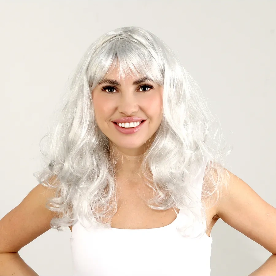 Strana Karnavalia Kadınlar İçin Karnaval Peruk "sarışın" 153607845 Beyaz