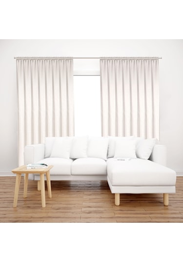 Premier Home Saten Fon Perde 140x260 Ekru