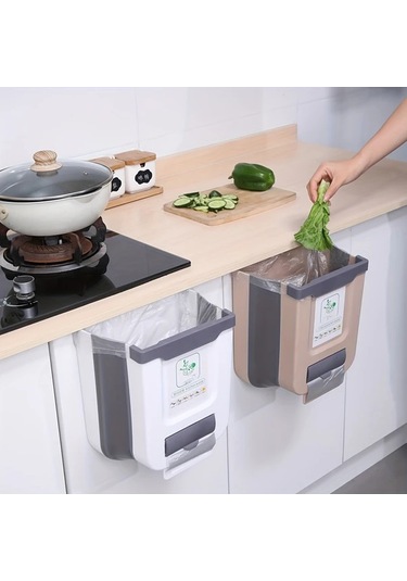 Honeybeeshop Beyaz Büyük Katlanabilir Mutfak Cop Kutusu Duvara Monte Dolap Kapisi Asili Depolama Ve Duzenleme Beyaz