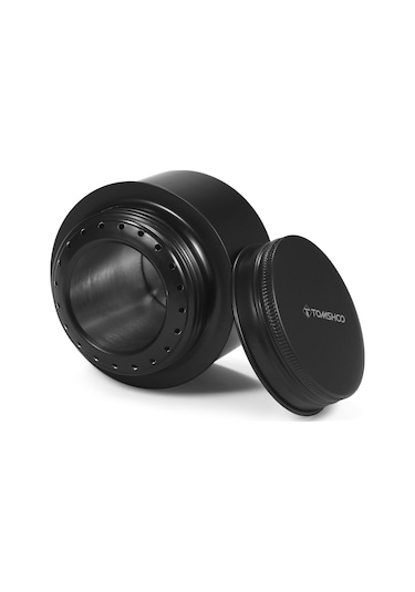 Tomshoo Siyah Taşınabilir Mini Alüminyum Alaşımlı Alkol Sobası Siyah