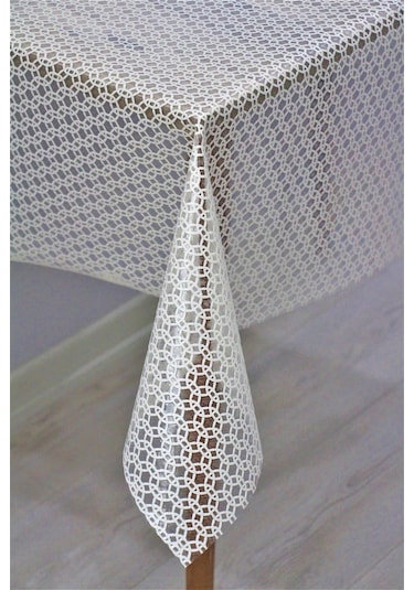 Pvc Şeffaf Kaplama Silinebilir Masa Örtüsü 0012-miniyuvarlak-krem