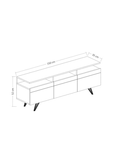 Bmdekor Tv Sehpası Berka 3 Kapak Antrasit Safir Meşe