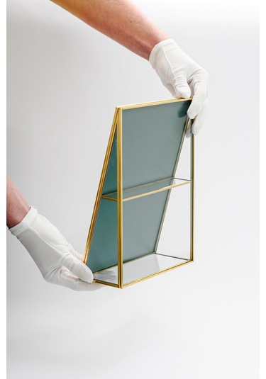 Makyaj Aynası Masaüstü Organizer Pirinç & Gold