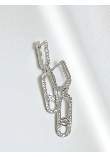 925 Ayar Gümüş Mess Halka Model Küpe Şık Ve Modern Tasarım Gümüş