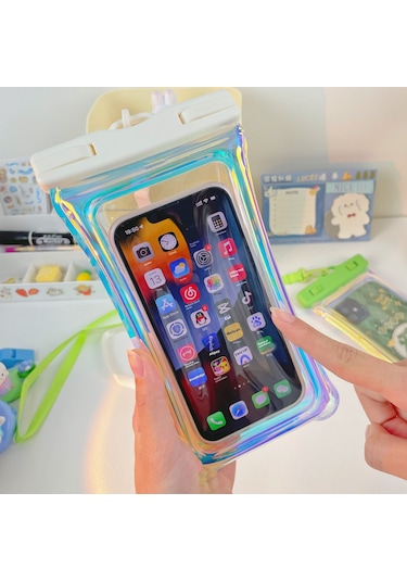 Skycity Yeşil Sarı Tpu Su Geçirmez Telefon Çantası - Yüzme, Dalış, Akşam Yürüyüşü İçin Dayanıklı Ve Şeffaf Koruma Kılıfı Sarı - Yeşil