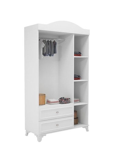 Baby Darling Lisa 3 Kapaklı Dolap Beyaz %100 Mdf Beyaz