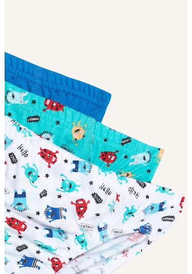 DeFacto Erkek Çocuk Canavar Baskılı 3'lü Slip Külot E6879A825SPWT34 DeFacto Erkek Çocuk Canavar Baskılı 3'lü Slip Külot E6879A825SPWT34